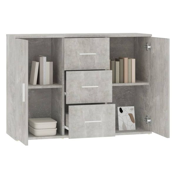 vidaXL Sideboard Betongrau 91x29,5x65 cm Holzwerkstoff
