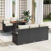 vidaXL Garten-Sofa-Set mit Speicher 6 pcs Schwarz Poly Rattan