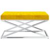 vidaXL Sitzbank Senfgelb Samt und Edelstahl