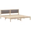 vidaXL Bettrahmen mit Kopfteil Taupe 200 x 200 cm Massives Kiefernholz