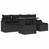 vidaXL Garten-Sofa-Set 6 stk. Schwarz Poly Rattan