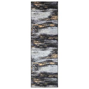 vidaXL Teppichl&auml;ufer LESAKA Schwarz und Gold 80 x 200 cm