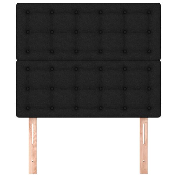 vidaXL Kopfteil Schwarz 80x5x118/128 cm Stoff