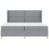 vidaXL Boxspringbett mit Matratze Hellgrau 200 x 200 cm Stoff