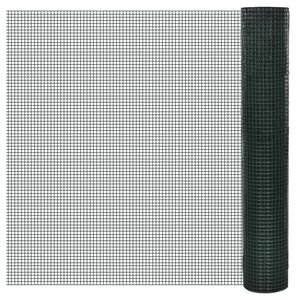 vidaXL Drahtzaun f&uuml;r H&uuml;hner Verzinkt mit PVC-Beschichtung 10x1 m Gr&uuml;n