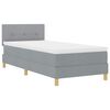 vidaXL Boxspringbett mit Matratze Hellgrau 90 x 190 cm Stoff
