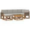 vidaXL Outdoor-Sofagarnitur mit Kissen 7 pcs Nat&uuml;rlich und Hellgrau