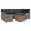vidaXL Gartensofa-set mit Speicher 7 pcs Grau Poly-Rattan