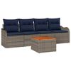 vidaXL Gartensofa-set 5 stk. Grau Poly-Rattan