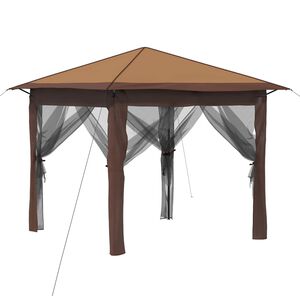 vidaXL Gazebo mit 4 Seitenw&auml;nden 2,6 x 2,6 m Beige und Braun