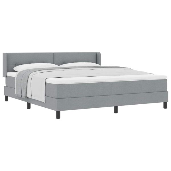 vidaXL Boxspringbett mit Matratze Hellgrau 200 x 180 cm Stoff