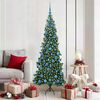 vidaXL Eckiger k&uuml;nstlicher Weihnachtsbaum Gr&uuml;n 180 cm PVC und Metall