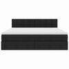 vidaXL Bett mit Stauraum und LED mit LED Schwarz 160 x 200 cm Stoff