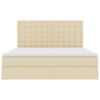 vidaXL Bett mit Stauraum und LED mit LED Creme 160 x 200 cm Polyester