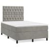 vidaXL Boxspringbett mit Matratze Hellgrau 120x200 cm Samt