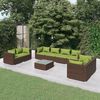 vidaXL 9-tlg. Garten-Lounge-Set mit Kissen Poly Rattan Braun