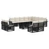 vidaXL Gartensofa-set 13 stk. Schwarz und Cremewei&szlig; Poly-Rattan
