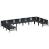 vidaXL Gartensofa-set mit Kissen 10 pcs Schwarz Stahl