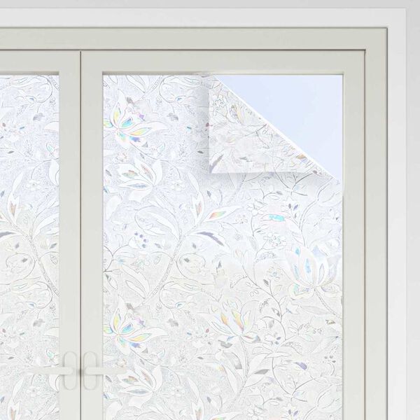 vidaXL Statische Fensterfolie Blumen-Muster 90 x 500 cm PVC