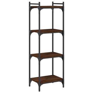 vidaXL B&uuml;cherregal 4 B&ouml;den Braun Eiche-Optik 40x30x120cm Holzwerkstoff