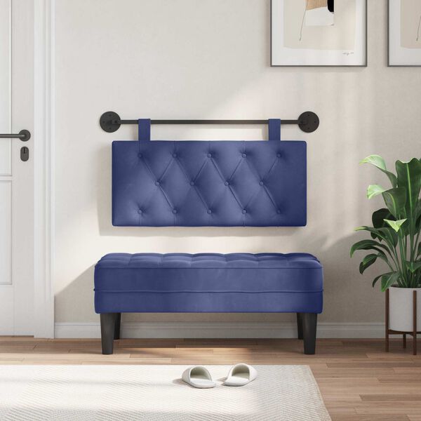 vidaXL H&auml;ngevorderseite Wandmontiert Polizeiblau 90 x 55 x 7 cm Samt