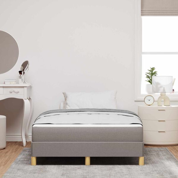 vidaXL Boxspringbett mit Matratze Taupe 120 x 200 cm Stoff
