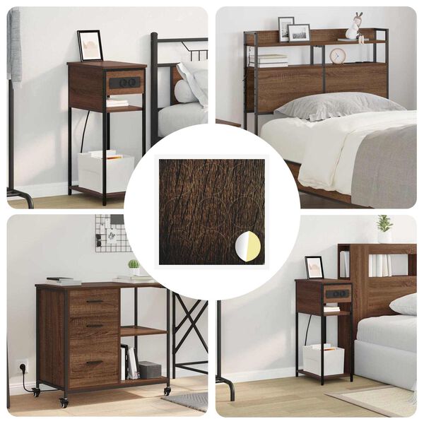 vidaXL Selbstklebende Schraubenabdeckung 12 pcs Braun Eichen-Optik