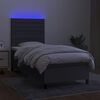 vidaXL Boxspringbett mit Matratze & LED Dunkelgrau 90x200 cm Stoff