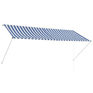 vidaXL Einziehbare Markise 300&times;150 cm Blau und Wei&szlig;
