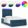 vidaXL Ottoman-Bett mit Matratzen & LEDs Dunkelblau 120x200 cm Samt
