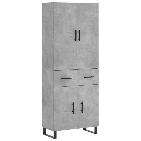 vidaXL Highboard Betongrau 69,5x34x180 cm Holzwerkstoff