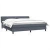 vidaXL Boxspringbett mit Matratzen Dunkelgrau 200x210 cm Samt