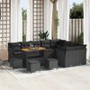 vidaXL Garten-Sofa-Set mit Kissen mit Speicher 13 pcs Schwarz