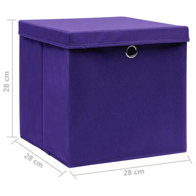 vidaXL Aufbewahrungsboxen mit Deckeln 10 Stk. 28x28x28 cm Lila