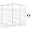 vidaXL Gabionen mit Hochbogen 8 Stk. 200x50x160/180cm Verzinktes Eisen