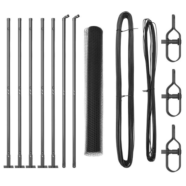 vidaXL Zaunpfosten Grau 10 x 0,8 m (13 mm Maschen) Stahl und PVC