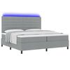 vidaXL Boxspringbett mit Matratze mit LED Hellgrau 200 x 200 cm Stoff