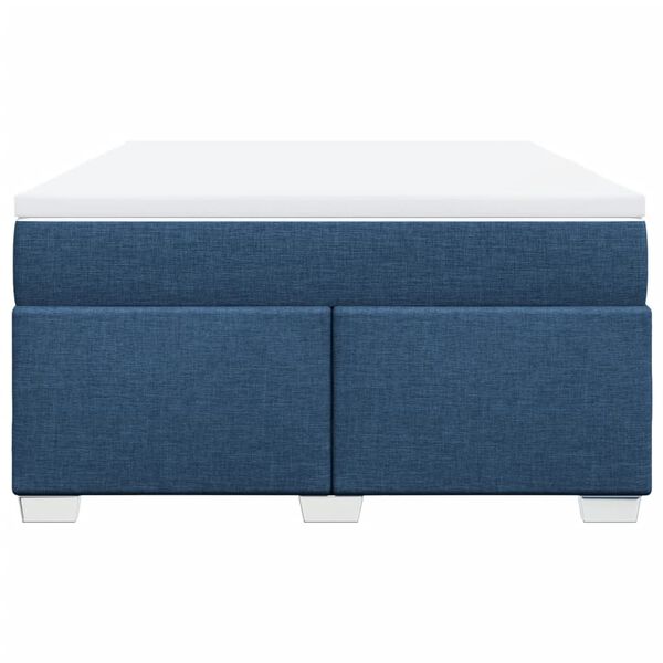 vidaXL Boxspringbett mit Matratze Blau 160x200 cm Stoff