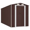 vidaXL Ger&auml;teschuppen Dunkelbraun 192x440x223 cm Verzinkter Stahl