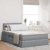 vidaXL Bett mit Stauraum und LED mit LED Hellgrau 120 x 200 cm Stoff