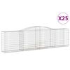 vidaXL Gabionen mit Hochbogen 25 Stk 400x50x100/120cm Verzinktes Eisen