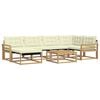 vidaXL Outdoor-Sofagarnitur 7 pcs Wei&szlig; und Creme 79 x 79 x 37 cm