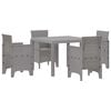 vidaXL Garten Essgruppe 5 pcs Hellgrau Polypropylen
