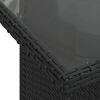 vidaXL Gartentisch mit Glasplatte Schwarz 100x55x73 cm Poly Rattan