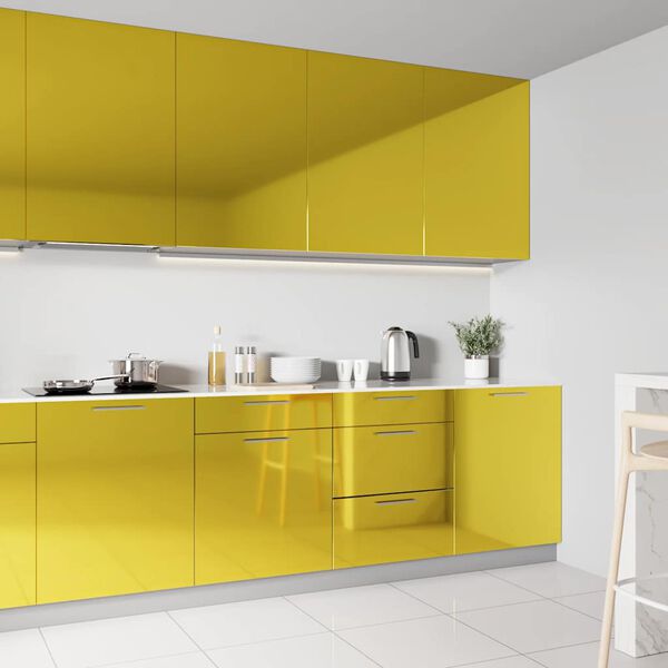 vidaXL Selbstklebende Möbelfolie Hochglanz-Golden 500x90 cm PVC