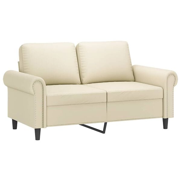 vidaXL 2-Sitzer-Sofa Creme 120 cm Kunstleder