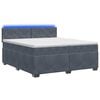 vidaXL Boxspringbett mit Matratze und LED Dunkelgrau 200 x 200 cm Samt