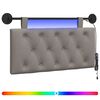 vidaXL H&auml;ngendes Kopfteil Mit LED Licht Taupe Stoff
