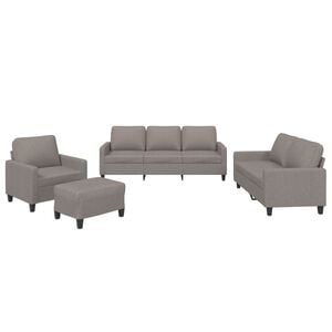 vidaXL 4-tlg. Sofagarnitur mit Kissen Taupe Stoff