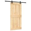 vidaXL Schiebet&uuml;r Nat&uuml;rlich und Schwarz 95 x 210 cm Massivkiefer